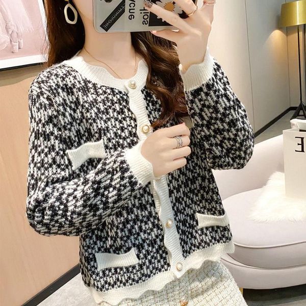 women's knits & tees ladies vintage houndstooth print crop cardigan women elegant chic o neck knitted sweater autumn fashion loose jump, White
women's knits & tees ladies vintage houndstooth print crop cardigan women elegant chic o neck knitted sweater autumn fashion loose jump, White
