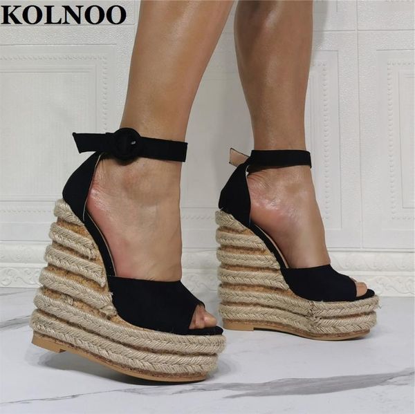 sandals kolnoo style handmade ladies wedges heels peep-toe buckle strap party prom shoes evening fashion club, Black
sandals kolnoo style handmade ladies wedges heels peep-toe buckle strap party prom shoes evening fashion club, Black