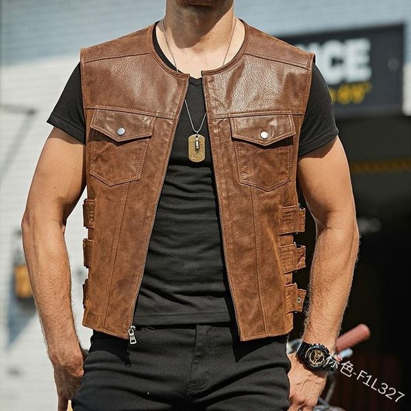 men's jackets fashion men vest slim zipper pu coat sleeveless leather plus size jacket la ropa de los hombres, Black;brown
men's jackets fashion men vest slim zipper pu coat sleeveless leather plus size jacket la ropa de los hombres, Black;brown