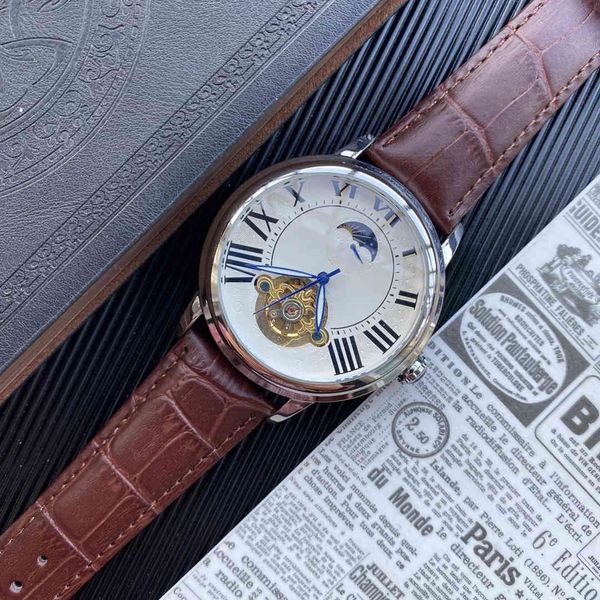 2021 four-pin automatic mechanical watch fashion men's sports luxury watches cart brand leather strap montre de deluxe, Slivery;brown
2021 four-pin automatic mechanical watch fashion men's sports luxury watches cart brand leather strap montre de deluxe, Slivery;brown