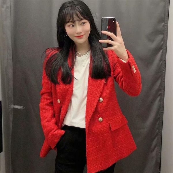 women's suits & blazers mesttraf women 2021 fashion double breasted tweed blazer coat vintage long sleeve flap pockets outerwear street, White;black
women's suits & blazers mesttraf women 2021 fashion double breasted tweed blazer coat vintage long sleeve flap pockets outerwear street, White;black