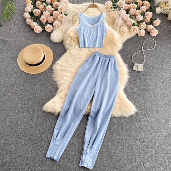 women's two piece pants summer fashion temperament suit short round neck jacket vest slim all-match flared two-piece kk022, White
women's two piece pants summer fashion temperament suit short round neck jacket vest slim all-match flared two-piece kk022, White