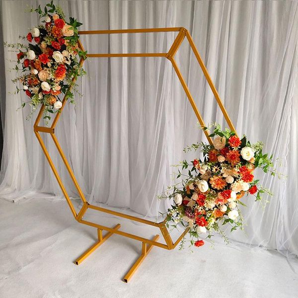party decoration wedding backdrops flower vase props display iron hexagonal arches rack metal frame stand for grand event stage
party decoration wedding backdrops flower vase props display iron hexagonal arches rack metal frame stand for grand event stage