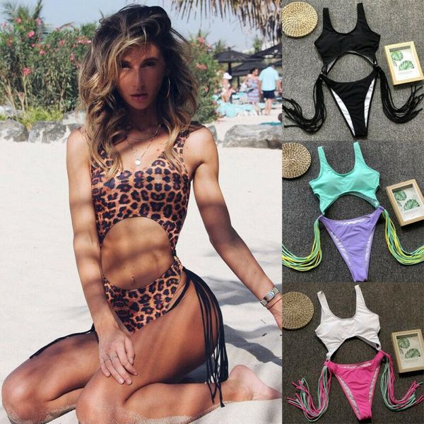 women's swimwear summer women one piece suits tassels swimsuit monokini bikini tassel printed leopard padded, White;black
women's swimwear summer women one piece suits tassels swimsuit monokini bikini tassel printed leopard padded, White;black