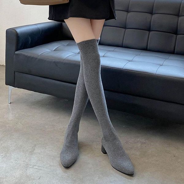 boots 2021 thigh high socks women thick heels slip on over the knee woman boot pointed toe shoes stretch knit spring autumn, Black
boots 2021 thigh high socks women thick heels slip on over the knee woman boot pointed toe shoes stretch knit spring autumn, Black