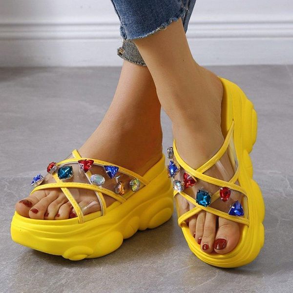 slippers short and fat women's luxury crystal fashion candy beach thick sole shoes super high heels slopedheels, Black
slippers short and fat women's luxury crystal fashion candy beach thick sole shoes super high heels slopedheels, Black