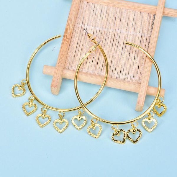 hoop & huggie 1pair punk metal large women earrings tassel big circle love heart statement stud jewelry woman's accesories, Golden;silver
hoop & huggie 1pair punk metal large women earrings tassel big circle love heart statement stud jewelry woman's accesories, Golden;silver