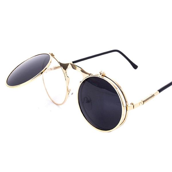 sunglasses retro metal flip round frame for men and women punk vintage polarized sun protective glasses spectacles, White;black
sunglasses retro metal flip round frame for men and women punk vintage polarized sun protective glasses spectacles, White;black
