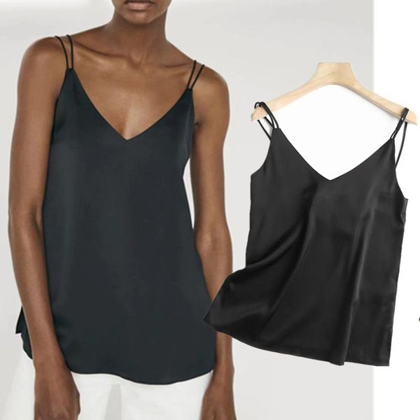 women's tanks & camis withered england simple fashion office lady solid camisole women satin summer t shirt camisetas verano mujer 2021, White
women's tanks & camis withered england simple fashion office lady solid camisole women satin summer t shirt camisetas verano mujer 2021, White