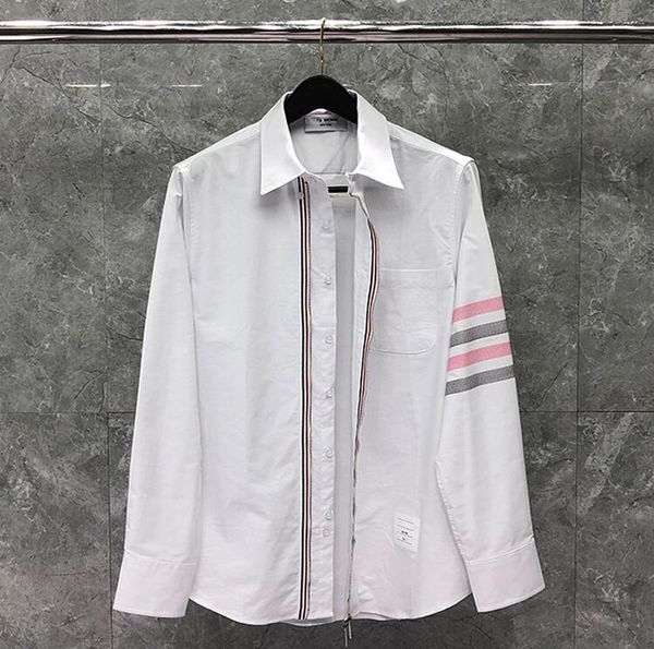 men's casual shirts 2021 fashion brand men slim white long sleeve shirt turn down collar oxford zipper striped clothing, White;black
men's casual shirts 2021 fashion brand men slim white long sleeve shirt turn down collar oxford zipper striped clothing, White;black