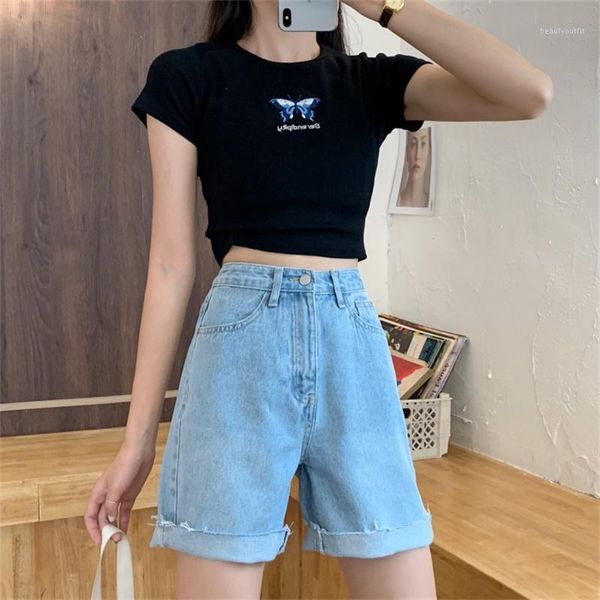 women's jeans butterfly embroidery denim five-point pants women 2021 korean version of the high-waist straight-leg all-match slim, Blue
women's jeans butterfly embroidery denim five-point pants women 2021 korean version of the high-waist straight-leg all-match slim, Blue