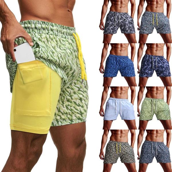 gym clothing men's 2-in-1 workout shorts adults summer camouflage beach pants with drawstring pockets, White;black
gym clothing men's 2-in-1 workout shorts adults summer camouflage beach pants with drawstring pockets, White;black