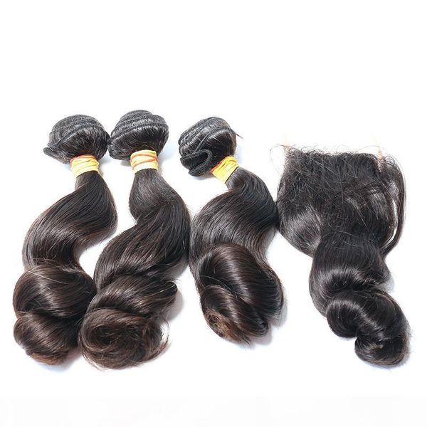 indian loose wave 100% virgin human hair 3 piece bundles with closure for lady cuticle aligned hair, Black;brown
indian loose wave 100% virgin human hair 3 piece bundles with closure for lady cuticle aligned hair, Black;brown