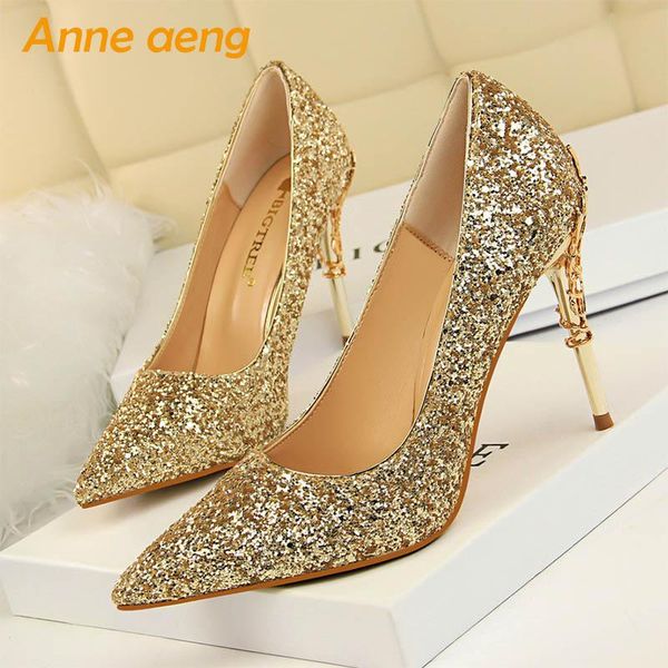 dress shoes 2021 women pumps high thin heel pointed toe shallow bling ladies bridal wedding gold heels, Black
dress shoes 2021 women pumps high thin heel pointed toe shallow bling ladies bridal wedding gold heels, Black