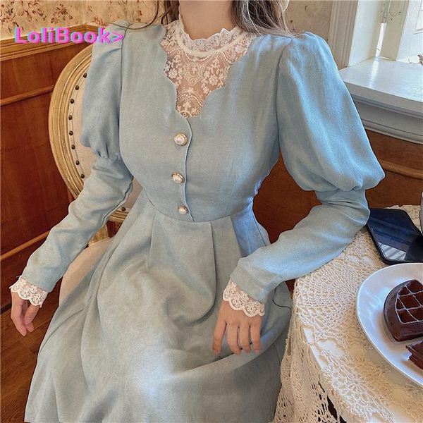 casual dresses lolibook solid elegant dress women winter patchwork lace party midi female french style sweet kawaii korean, Black;gray
casual dresses lolibook solid elegant dress women winter patchwork lace party midi female french style sweet kawaii korean, Black;gray