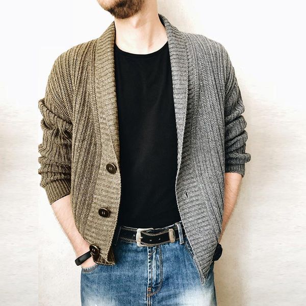 men's sweaters fashion contrast color knit cardigan sweater men casual long sleeve buttoned autumn winter slim jackets mens streetwear, White;black
men's sweaters fashion contrast color knit cardigan sweater men casual long sleeve buttoned autumn winter slim jackets mens streetwear, White;black