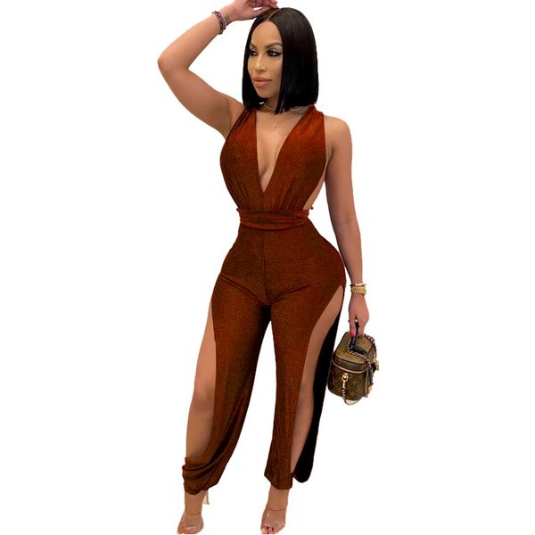 solid jumpsuits for women sleeveless v-neck jumpsuit hollow out split backless club rompers and jumpsuits for women, Gray
solid jumpsuits for women sleeveless v-neck jumpsuit hollow out split backless club rompers and jumpsuits for women, Gray
