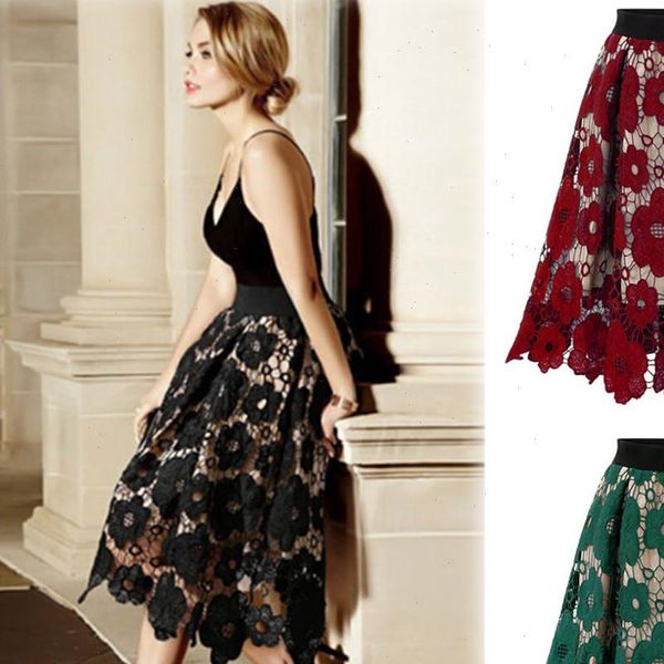 womens long skirts plus size elegant crotch lace knee length ladies soft stretch flared printed skater skirts jul05, Black
womens long skirts plus size elegant crotch lace knee length ladies soft stretch flared printed skater skirts jul05, Black