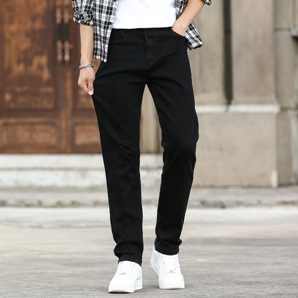 2021 autumn and winter new men's fashion pure black stretch classic style casual cotton regular fit denim male brand ewg2, Blue
2021 autumn and winter new men's fashion pure black stretch classic style casual cotton regular fit denim male brand ewg2, Blue