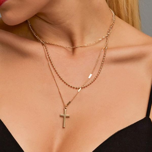 pendant necklaces vintage multilayer cross chain necklace for women fashion gold color choker female wedding party jewelry, Silver
pendant necklaces vintage multilayer cross chain necklace for women fashion gold color choker female wedding party jewelry, Silver