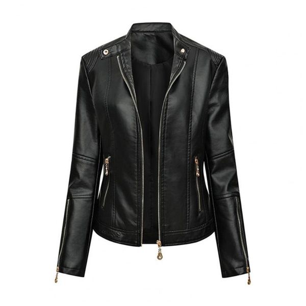 women's jackets leather jacket solis color faux windproof slim lady coat for motorcycle riding, Black;brown
women's jackets leather jacket solis color faux windproof slim lady coat for motorcycle riding, Black;brown