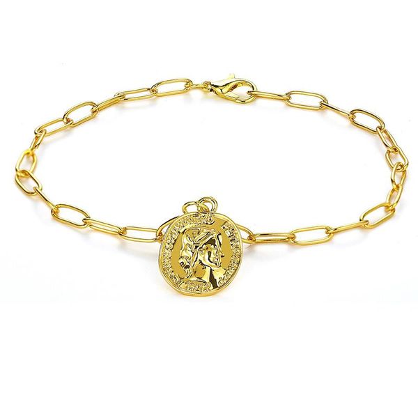link, chain retro simple portrait pendant bracelet bangles for women geometric gold color wrist pulseira femme party jewelry, Black
link, chain retro simple portrait pendant bracelet bangles for women geometric gold color wrist pulseira femme party jewelry, Black