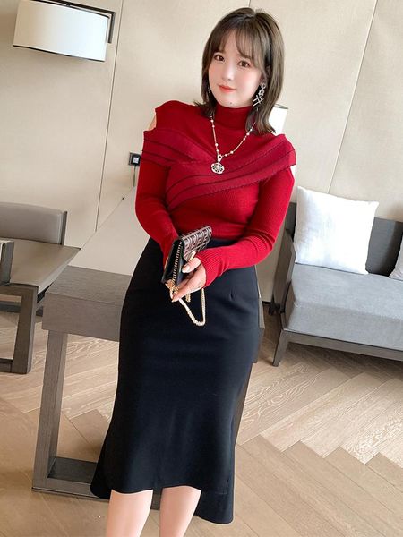 design feeling off-the-shoulder splicing ruffles turtleneck show thin render unlined upper garment couture autumn new plus size, White
design feeling off-the-shoulder splicing ruffles turtleneck show thin render unlined upper garment couture autumn new plus size, White