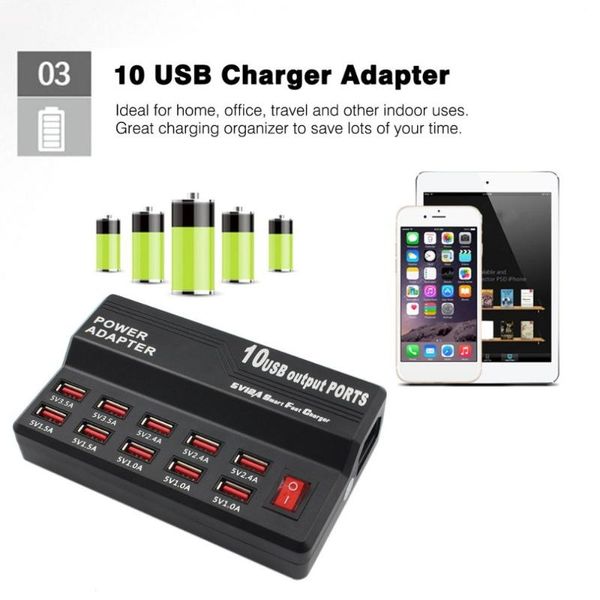 hubs portable 10 ports ac to dc usb charger 5v 12a home travel fast multifunctional power adapter for tablet smartphone
hubs portable 10 ports ac to dc usb charger 5v 12a home travel fast multifunctional power adapter for tablet smartphone