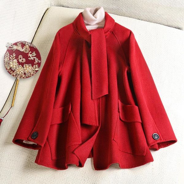 women's wool & blends 2021 coat for women season double cashmere female spring fashion cloth red scarf warm 100%, Black
women's wool & blends 2021 coat for women season double cashmere female spring fashion cloth red scarf warm 100%, Black