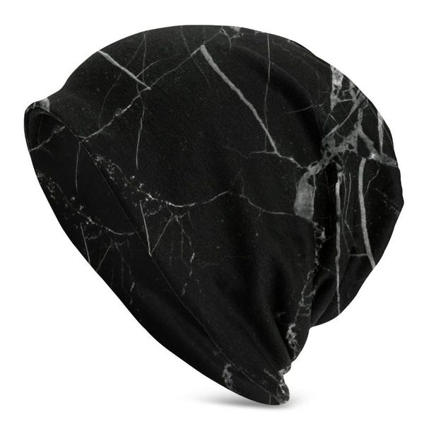 beanies black marble bonnet winter warm double layer thin hats for men women