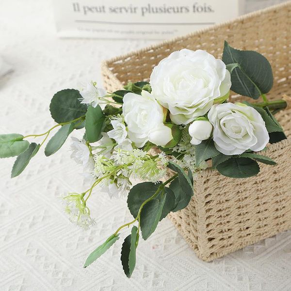 1 bunch of luxurious roses branch silk artificial flower fleur artificielle fake flower flores for home wedding decoration
1 bunch of luxurious roses branch silk artificial flower fleur artificielle fake flower flores for home wedding decoration