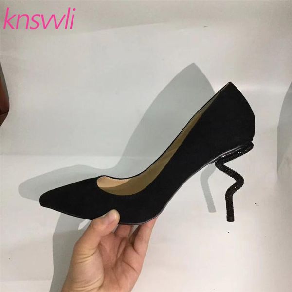 dress shoes 2021 rhinestone spiral heels runway woman black suede leather zapatos de mujer strange style heel women pumps
dress shoes 2021 rhinestone spiral heels runway woman black suede leather zapatos de mujer strange style heel women pumps