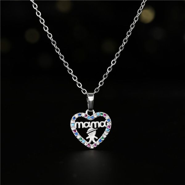 warm heart mother's day gift fashion love mama boy pendant necklace copper micro set zircon jewelry, Silver
warm heart mother's day gift fashion love mama boy pendant necklace copper micro set zircon jewelry, Silver