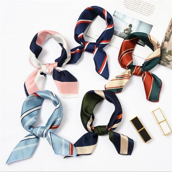 scarves 50x50 cm silk scarf women small soft squares decorative head multicolor stripe print kerchief neck wrap girls, Blue;gray
scarves 50x50 cm silk scarf women small soft squares decorative head multicolor stripe print kerchief neck wrap girls, Blue;gray
