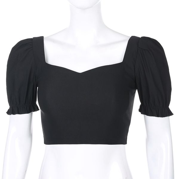 square neck female t-shirt puff sleeve black wild tee summer 2021 streetwear gothic vintage women tee outfits, White
square neck female t-shirt puff sleeve black wild tee summer 2021 streetwear gothic vintage women tee outfits, White