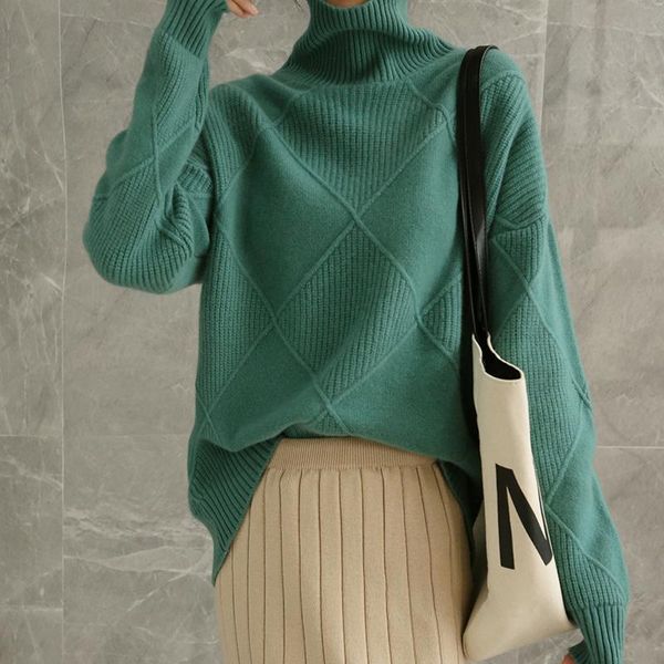 women's sweaters otoño e invierno nuevo suéter de cachemira cuello alto para mujer punto suelto camisa corta, White;black
women's sweaters otoño e invierno nuevo suéter de cachemira cuello alto para mujer punto suelto camisa corta, White;black