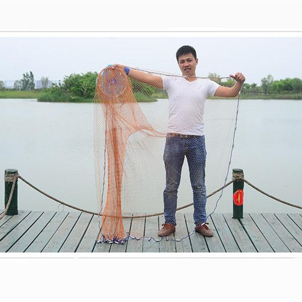 fishing accessories upgraded hand cast net 240cm-420cm with sinkers american network folding small mesh throw
fishing accessories upgraded hand cast net 240cm-420cm with sinkers american network folding small mesh throw
