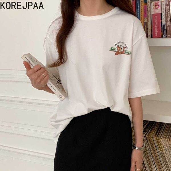 korejpaa women t-shirt korea chic cute round neck small bear letter cartoon printing loose wild casual short sleeve tee 210526, White
korejpaa women t-shirt korea chic cute round neck small bear letter cartoon printing loose wild casual short sleeve tee 210526, White
