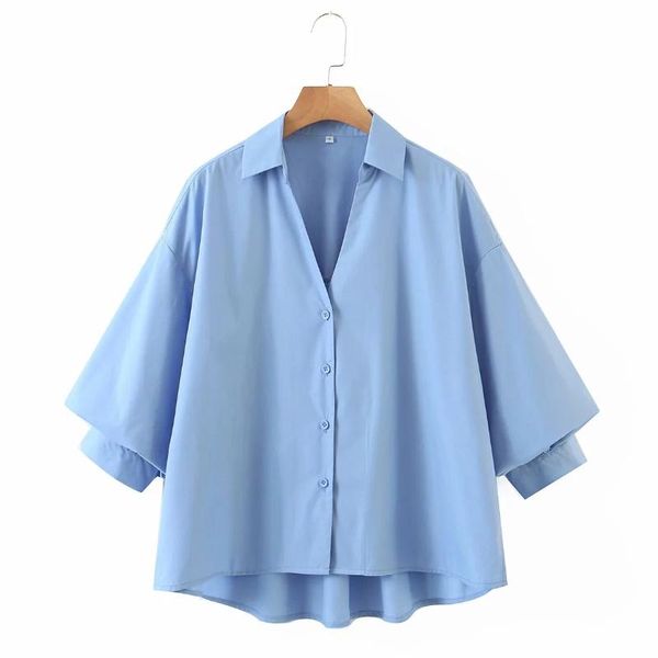 women v-neck lantern sleeve loose shirt casual femme solid poplin blouse fashion lady smock blusas s8155, White
women v-neck lantern sleeve loose shirt casual femme solid poplin blouse fashion lady smock blusas s8155, White