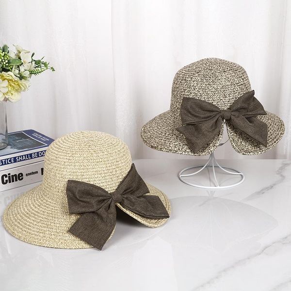 wide brim hats summer style shade grass braided hat big bowknot outdoor sun fashion breathable beach straw female fedoras, Blue;gray
wide brim hats summer style shade grass braided hat big bowknot outdoor sun fashion breathable beach straw female fedoras, Blue;gray