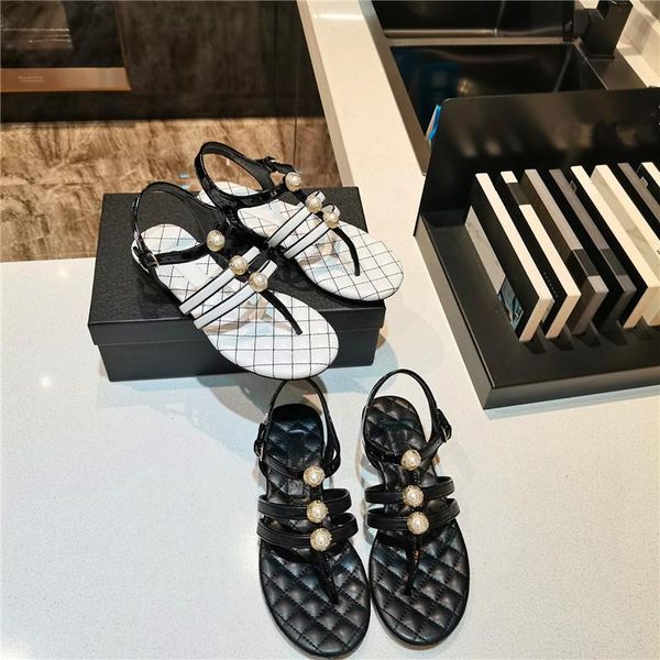 sandals summer ladies with pearl buckle decoration round toe fashion leather casual, Black
sandals summer ladies with pearl buckle decoration round toe fashion leather casual, Black