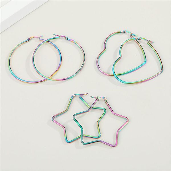 hoop & huggie 1pair minimalist exaggerated colorful big earrings for women european trendy star heart round large circle ear stud jewelry, Golden;silver
hoop & huggie 1pair minimalist exaggerated colorful big earrings for women european trendy star heart round large circle ear stud jewelry, Golden;silver