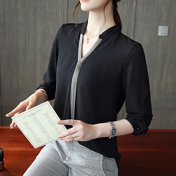 women's blouses & shirts v-neck tassel quality contrast chiffon shirt slim female long sleeve 2021 spring korean version, White
women's blouses & shirts v-neck tassel quality contrast chiffon shirt slim female long sleeve 2021 spring korean version, White