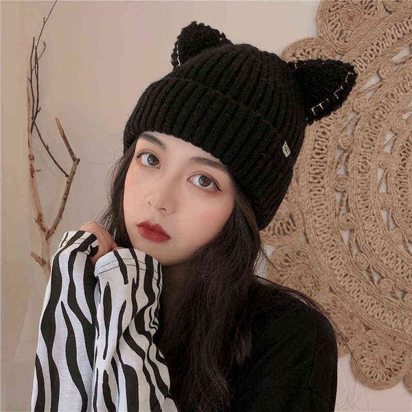 cat ear wool hat winter girls versatile lovely knitted thickened pullover hat to keep warm and prevent cold autumn winter tide, Blue;gray
cat ear wool hat winter girls versatile lovely knitted thickened pullover hat to keep warm and prevent cold autumn winter tide, Blue;gray