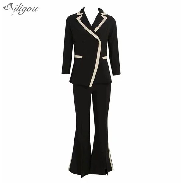 two piece dress ailigou black pocket two-piece long sleeve v-neck blazer and high waist pants casual women's suit star fashion show par, White
two piece dress ailigou black pocket two-piece long sleeve v-neck blazer and high waist pants casual women's suit star fashion show par, White