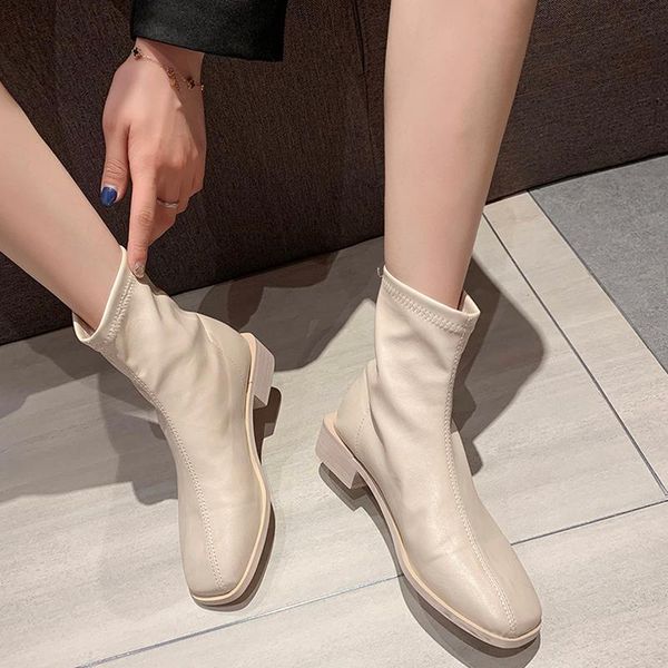 boots 2021 stretch leather low heel women short ankle autumn slip on square toe ladies luxury shoes fashion skinny booties, Black
boots 2021 stretch leather low heel women short ankle autumn slip on square toe ladies luxury shoes fashion skinny booties, Black