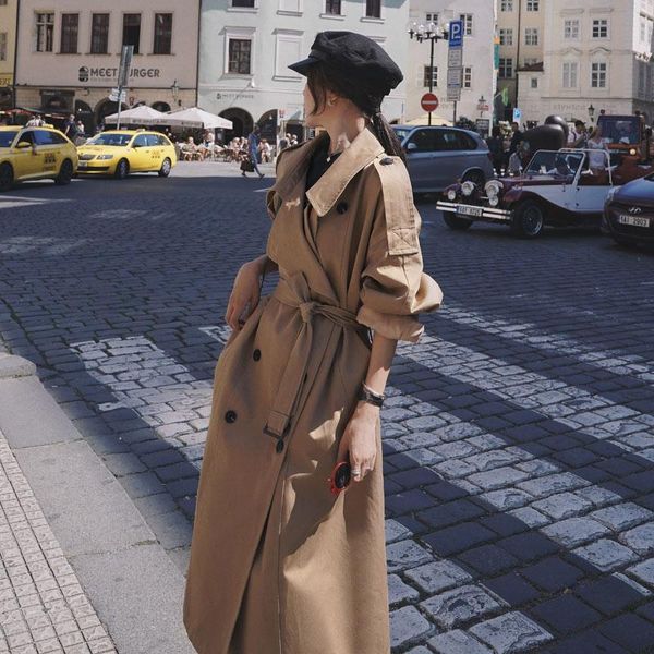 women's trench coats fashion korean style oversized coat double-breasted long with belt office lady windbreaker spring autumn cloak, Tan;black
women's trench coats fashion korean style oversized coat double-breasted long with belt office lady windbreaker spring autumn cloak, Tan;black