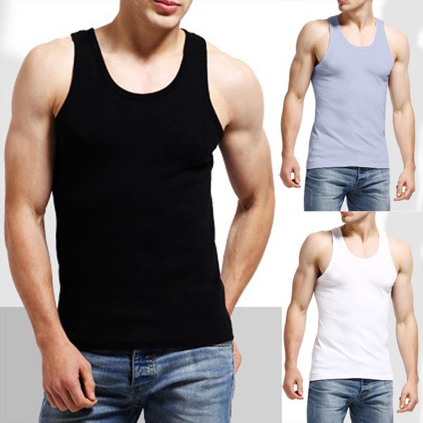 men muscle sleeveless tank casual tight vest round neck sports fitness workout bodybuilding running, White;black
men muscle sleeveless tank casual tight vest round neck sports fitness workout bodybuilding running, White;black