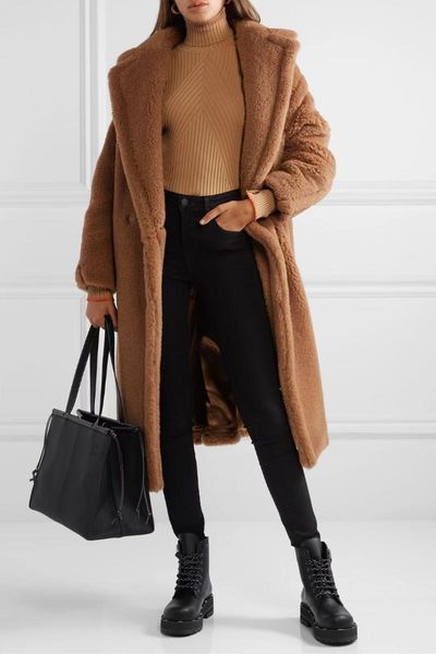 women's wool & blends deive teger autumn winter coat stylish female warm thick cashmere jacket girls' streetwear casual, Black
women's wool & blends deive teger autumn winter coat stylish female warm thick cashmere jacket girls' streetwear casual, Black