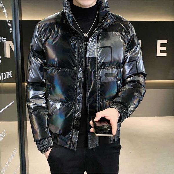 men's white duck down short cloak, fashion brand clothing, stand collar, geometric printing, bright face, cold and warm, Black
men's white duck down short cloak, fashion brand clothing, stand collar, geometric printing, bright face, cold and warm, Black
